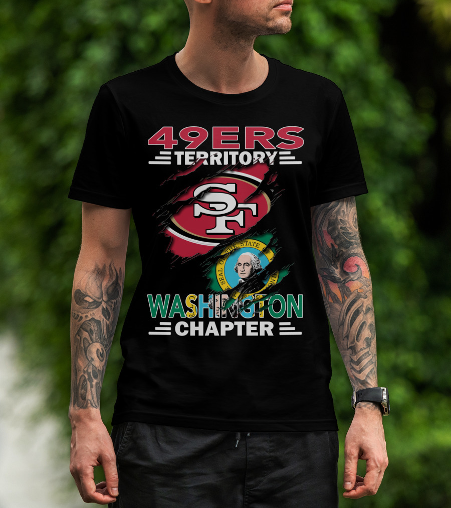 49ers Territory Washington Chapter SF Logo And Washington State Seal T-Shirt