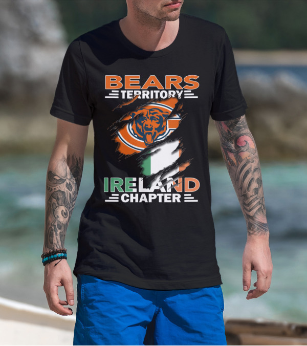 Bears Territory Ireland Chapter Chicago Bears Irish Flag Fan Club T-Shirt