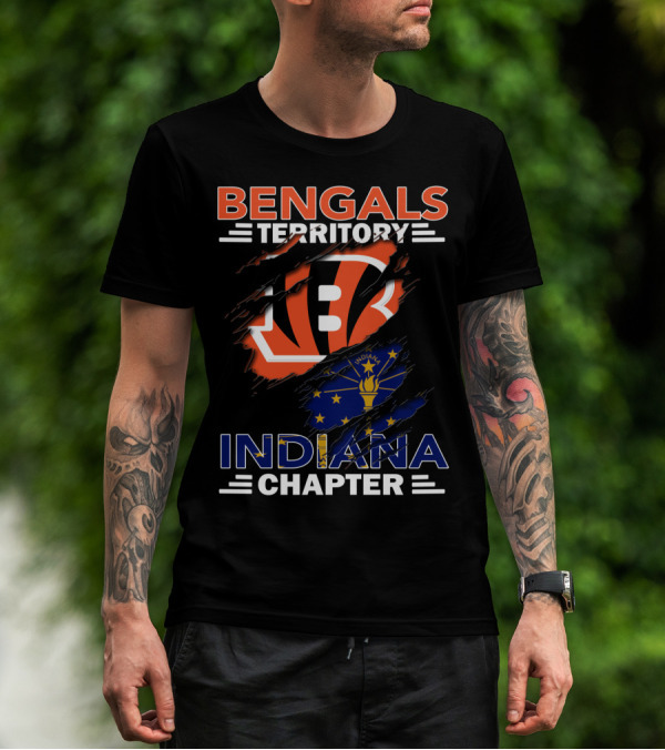 Bengals Territory Indiana Chapter NFL Fan Club United States Flag T-Shirt
