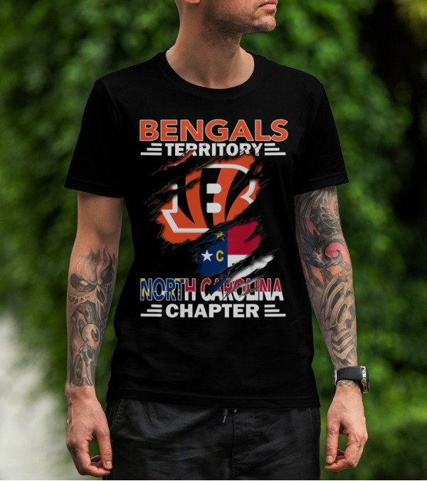 Bengals Territory North Carolina Chapter Flag And Logo Fusion T-Shirt