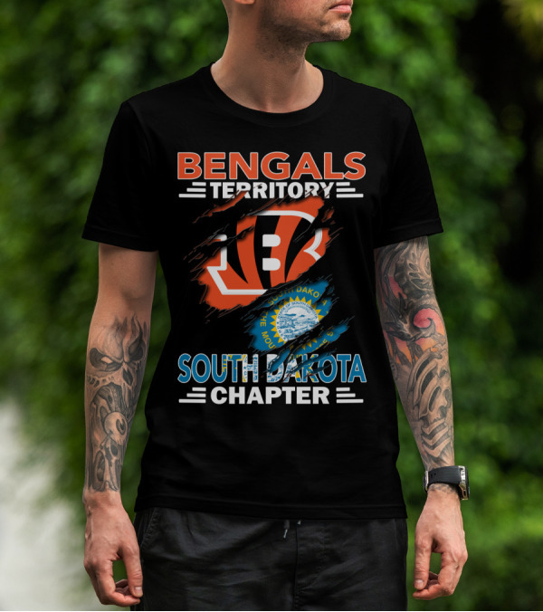 Bengals Territory South Dakota Chapter Fan Shirt With South Dakota Flag And Bengals T-Shirt