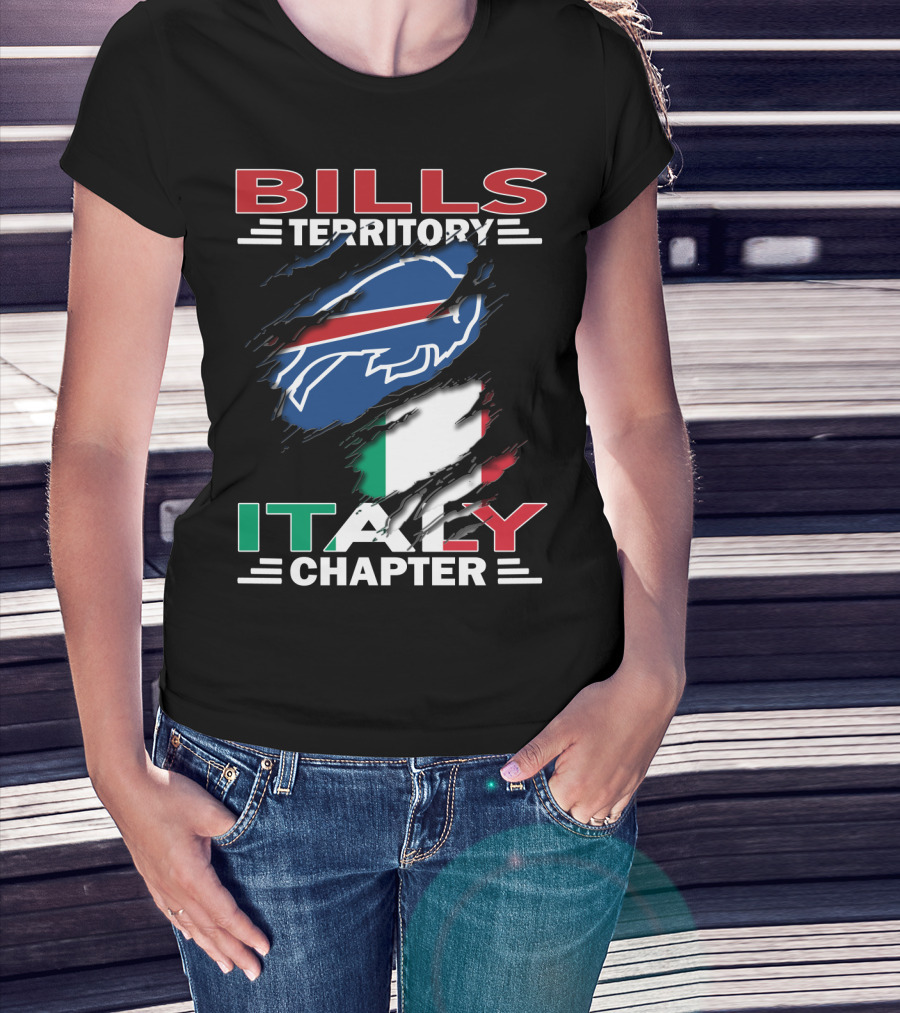Bills Territory Italy Chapter Buffalo Football Fan Club Italy Flag T-Shirt