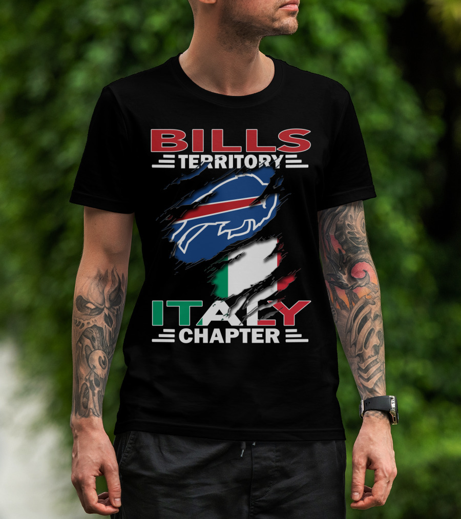 Bills Territory Italy Chapter Buffalo Football Fan Club Italy Flag T-Shirt