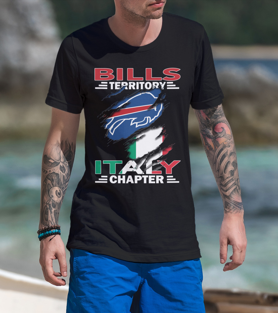 Bills Territory Italy Chapter Buffalo Football Fan Club Italy Flag T-Shirt
