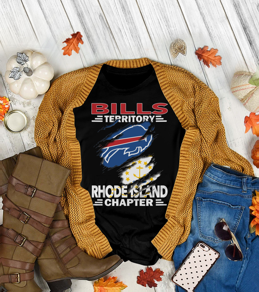 Bills Territory Rhode Island Chapter Blue Red Buffalo and Anchor T-Shirt