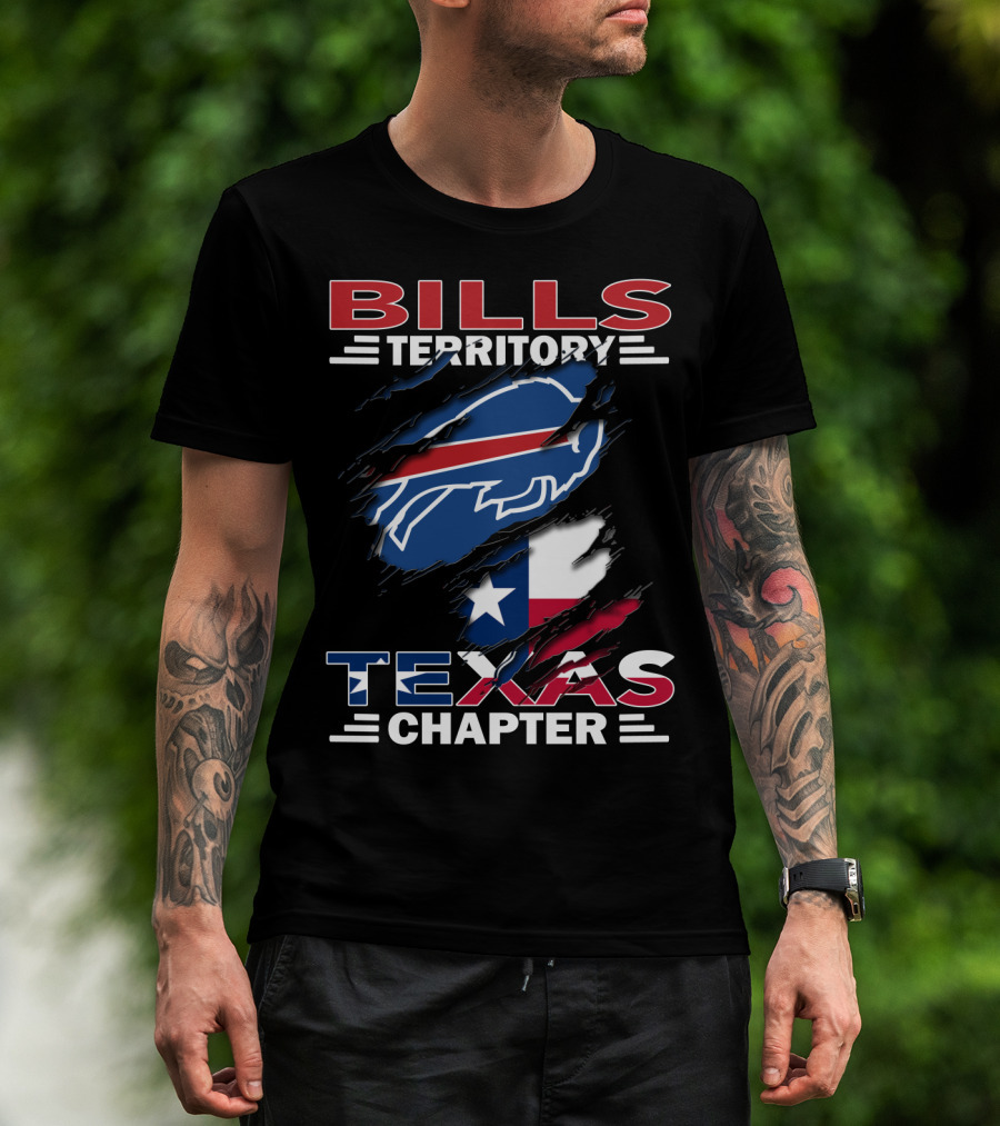 Bills Territory Texas Chapter Buffalo Logo Texas Flag T-Shirt