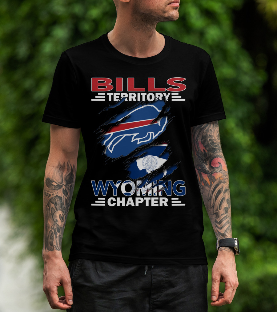 Bills Territory Wyoming Chapter Buffalo Bills Fan Club Wyoming State Flag T-Shirt