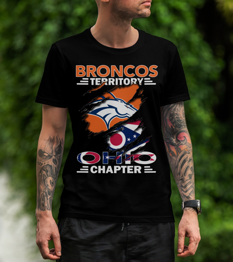 Broncos Territory Ohio Chapter Broncos Logo Ohio Flag T-Shirt