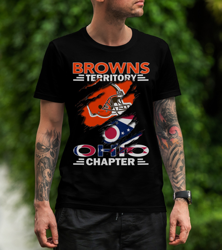 Browns Territory Ohio Chapter Helmet Flag T-Shirt