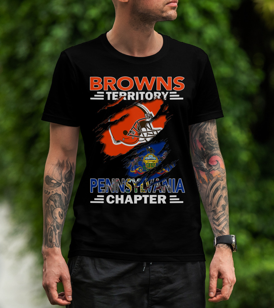 Browns Territory Pennsylvania Chapter Football Helmet State Flag T-Shirt