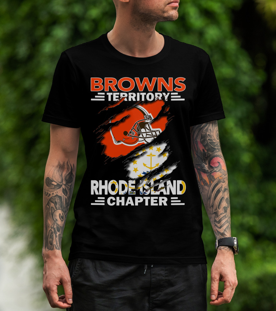 Browns Territory Rhode Island Chapter Football Helmet Anchor T-Shirt