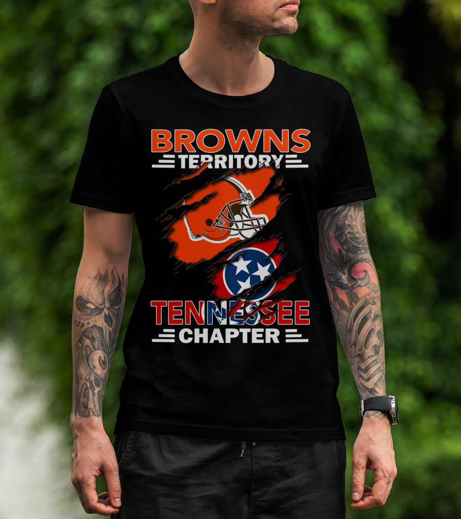 Browns Territory Tennessee Chapter Helmet Stars And Flag T-Shirt