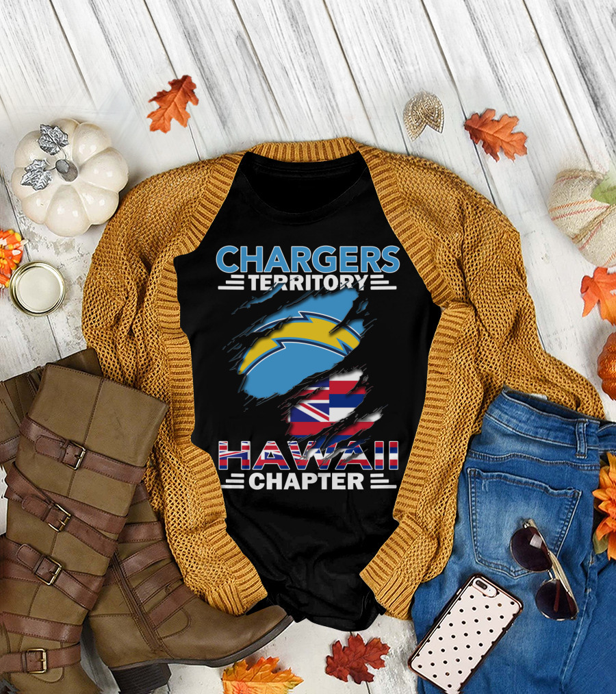 Chargers Territory Hawaii Chapter NFL Team Fan Union Jack Flag T-Shirt