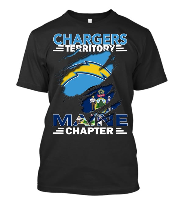 Chargers Territory Maine Chapter Logo With State Flag Elements T-Shirt