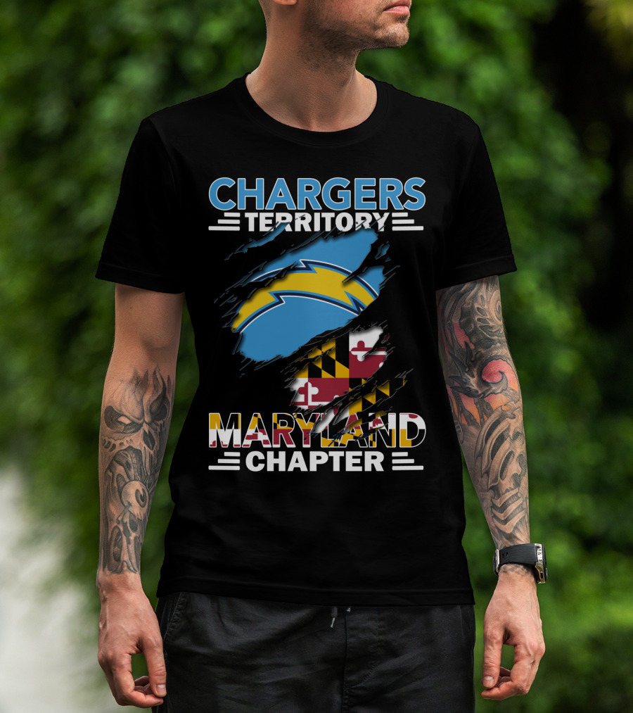 Chargers Territory Maryland Chapter With Maryland Flag And Chargers T-Shirt