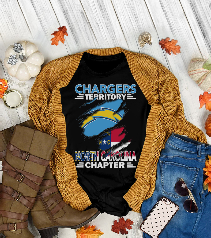 Chargers Territory North Carolina Chapter Logo with State Flag and Team T-Shirt