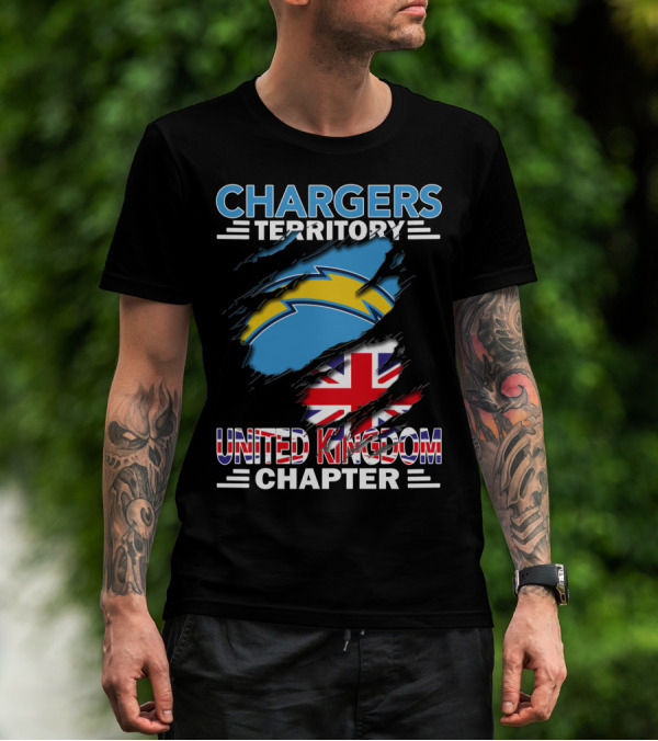 Chargers Territory United Kingdom Chapter Union Flag And Bolt T-Shirt