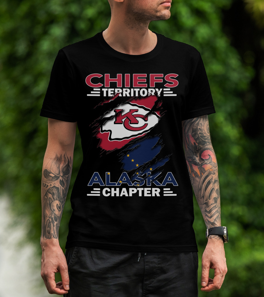 Chiefs Territory Alaska Chapter Kansas City Chiefs Logo And Alaska Flag Elements T-Shirt