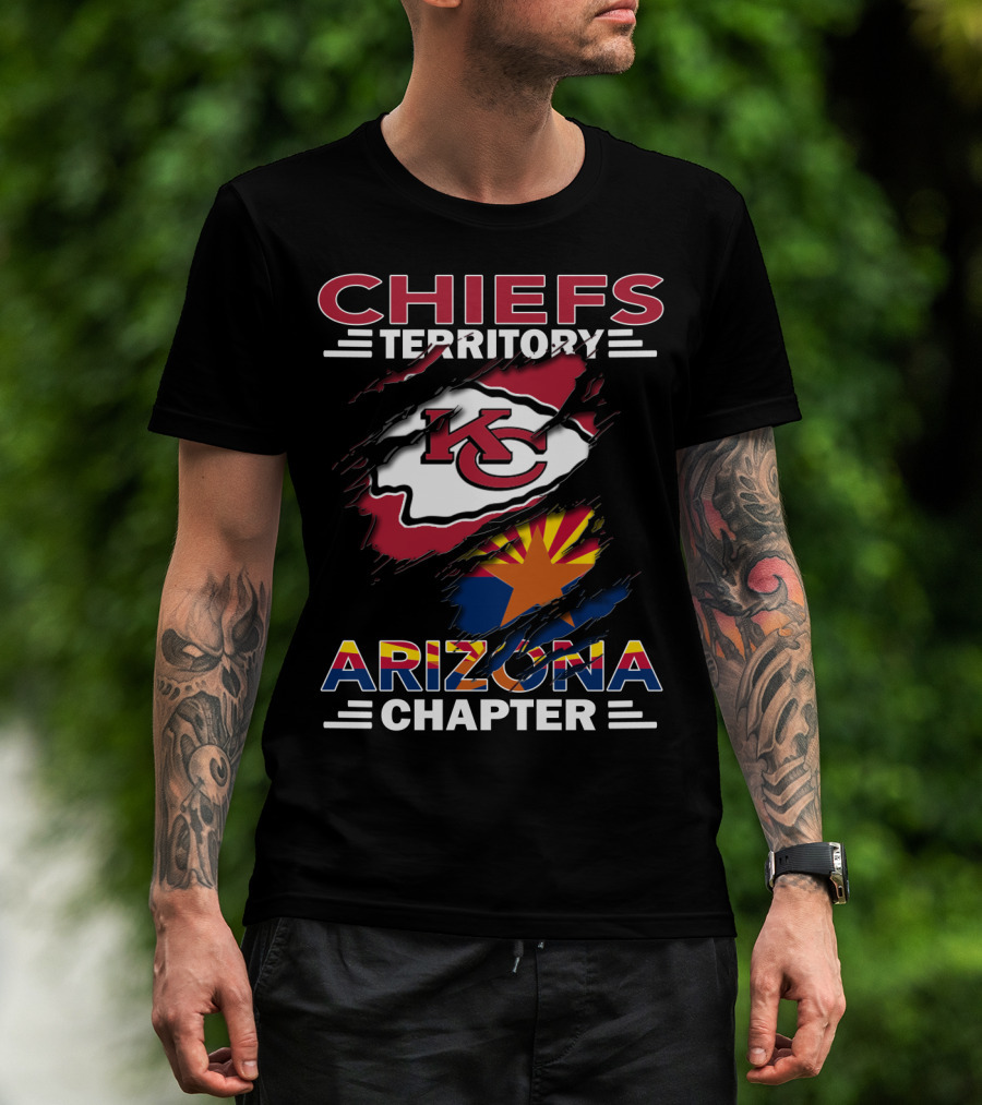 CHIEFS TERRITORY ARIZONA CHAPTER KC Logo State Flag T-Shirt