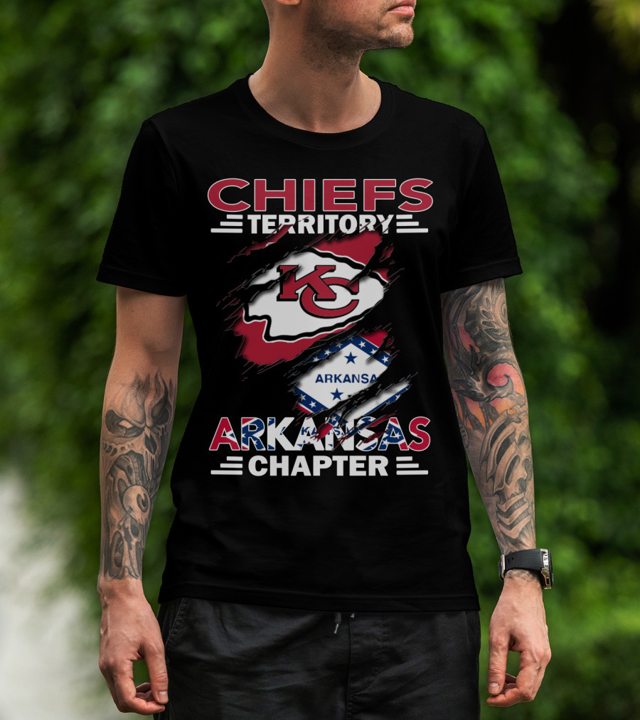 Chiefs Territory Arkansas Chapter Kansas City Chiefs Arkansas Flag T-Shirt