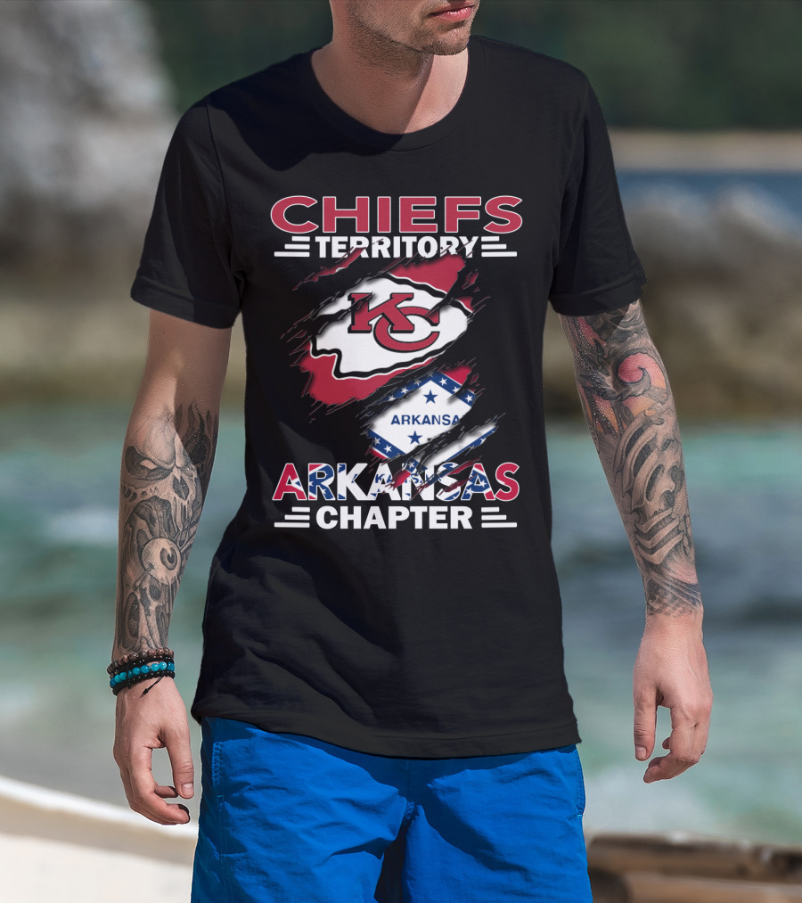Chiefs Territory Arkansas Chapter Kansas City Chiefs Arkansas Flag T-Shirt
