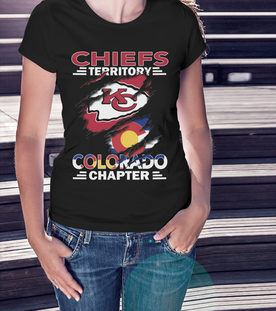 Chiefs Territory Colorado Chapter Kc Logo Colorado Flag T-Shirt