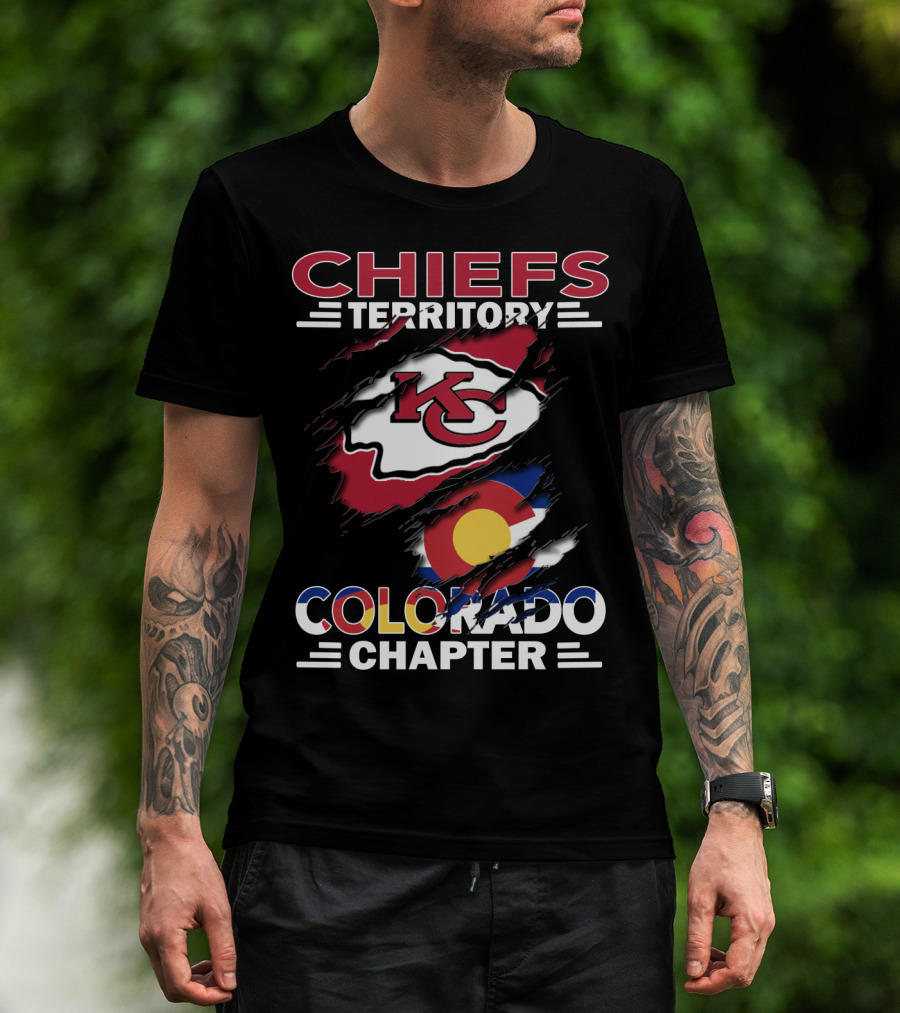 Chiefs Territory Colorado Chapter Kc Logo Colorado Flag T-Shirt