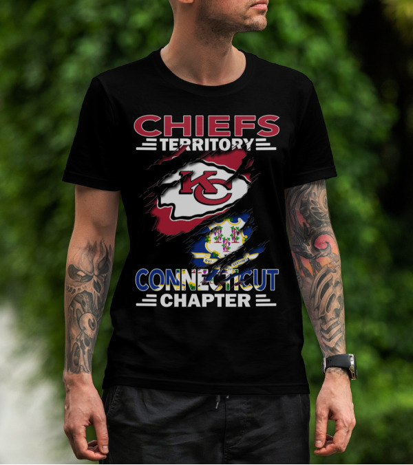 Chiefs Territory Connecticut Chapter KC Chiefs Logo And Connecticut State Seal T-Shirt