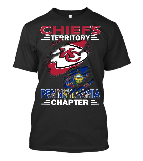 Chiefs Territory Pennsylvania Chapter Kansas City Chiefs Pennsylvania State Flag T-Shirt