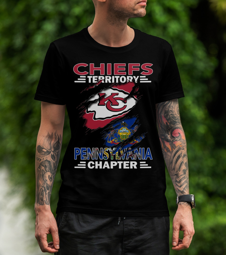 Chiefs Territory Pennsylvania Chapter Kansas City Chiefs Pennsylvania State Flag T-Shirt