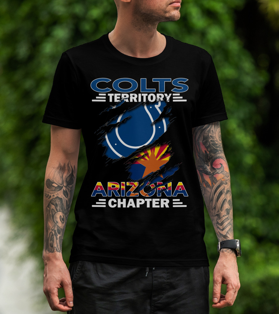 Colts Territory Arizona Chapter Blue Horseshoe And Arizona Flag Integration T-Shirt