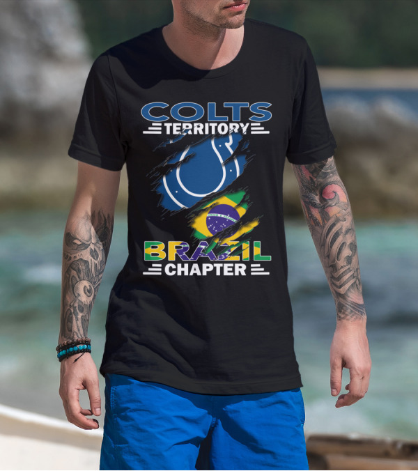 Colts Territory Brazil Chapter Brazil Flag And Horseshoe T-Shirt