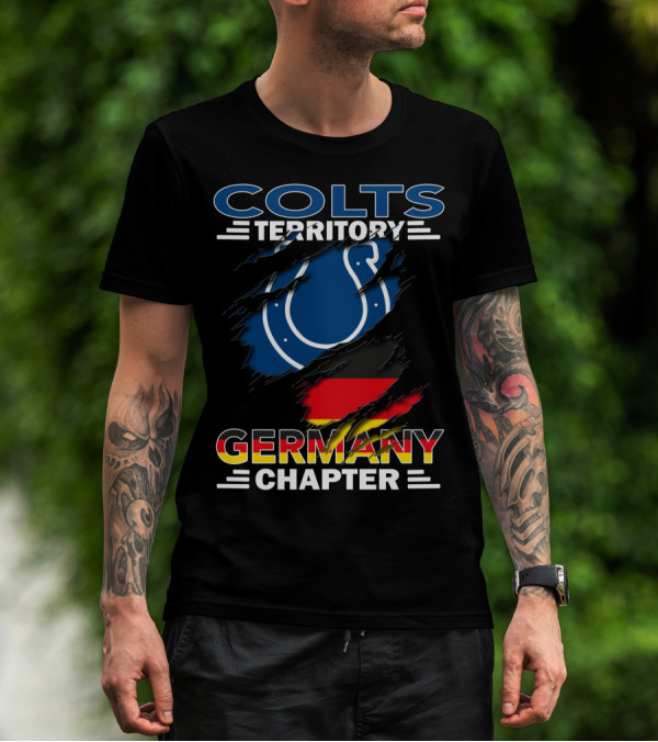Colts Territory Germany Chapter German Flag And Horse Shoe T-Shirt