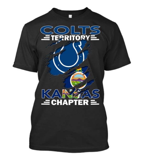 Colts Territory Kansas Chapter Indianapolis Colts Kansas Flag Integration T-Shirt