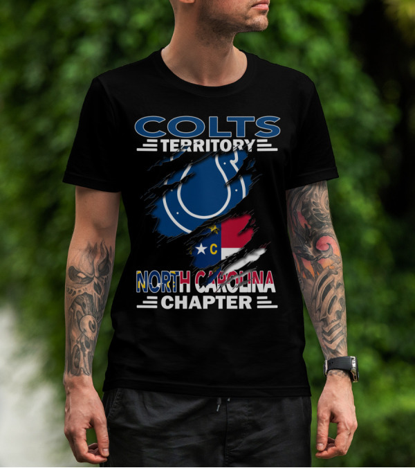 Colts Territory North Carolina Chapter Colts Logo North Carolina Flag T-Shirt