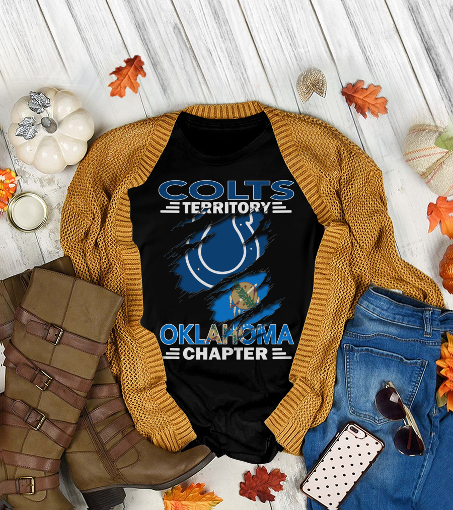Colts Territory Oklahoma Chapter Colts Logo Oklahoma Flag T-Shirt