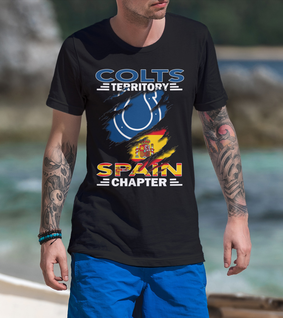 Colts Territory Spain Chapter Colts Logo Spain Flag T-Shirt