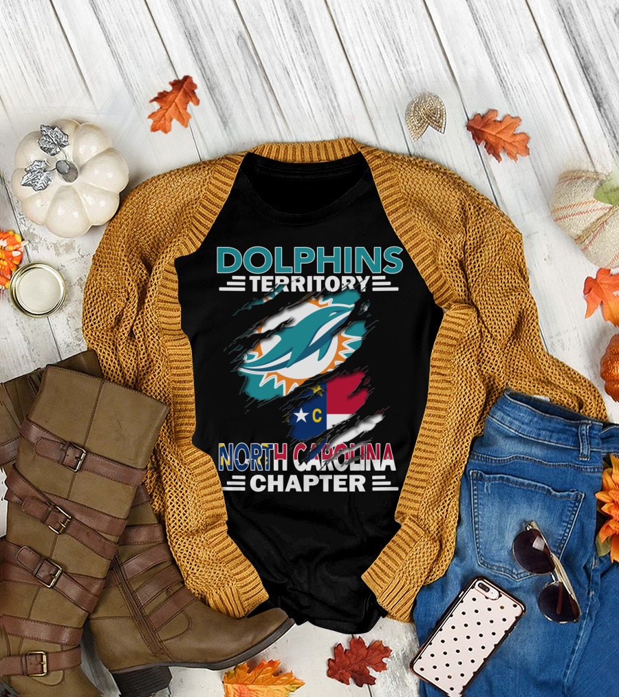 Dolphins Territory North Carolina Chapter Flag T-Shirt
