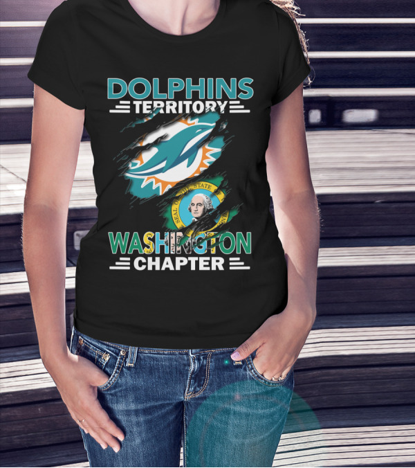 Dolphins Territory Washington Chapter Seal Logo Integration T-Shirt