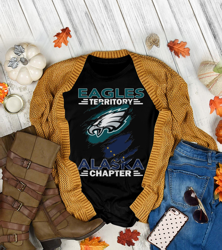 Eagles Territory Alaska Chapter Philadelphia Eagles Alaska State Flag T-Shirt