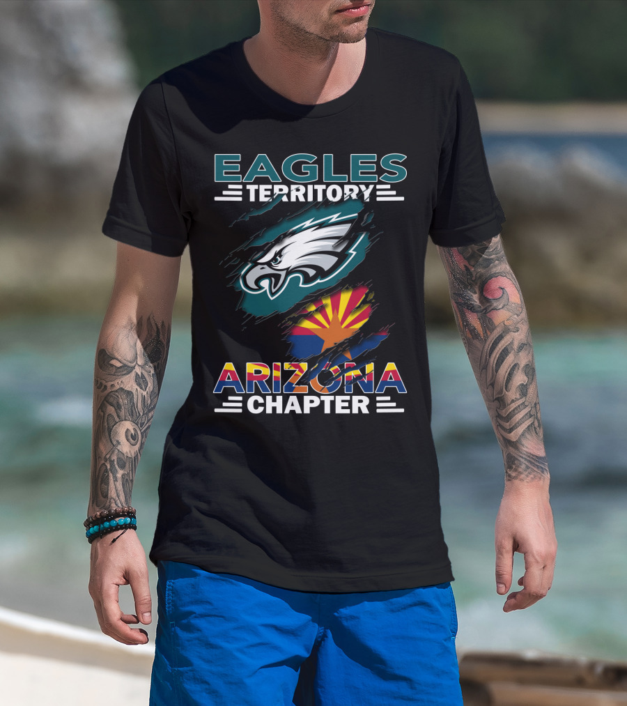 Eagles Territory Arizona Chapter Nfl Fan Club Arizona Flag And Eagles T-Shirt