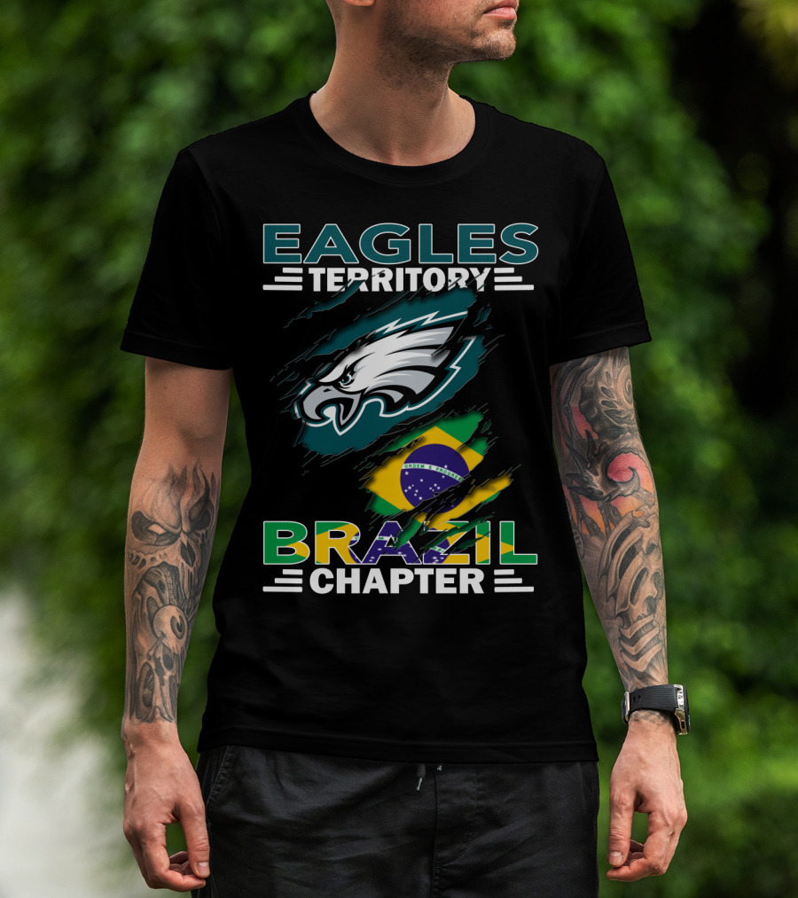 Eagles Territory Brazil Chapter Fan Logo With Brazil Flag Elements T-Shirt