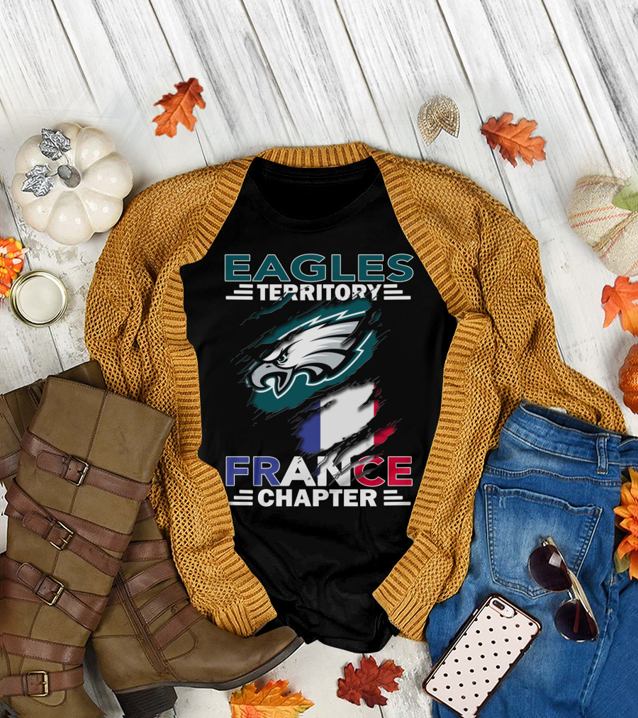 Eagles Territory France Chapter Flag and Eagle T-Shirt