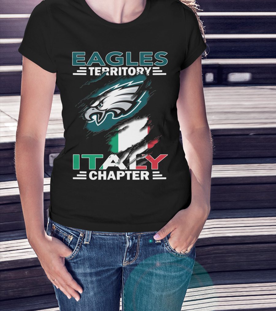 Eagles Territory Italy Chapter Philadelphia Flag T-Shirt