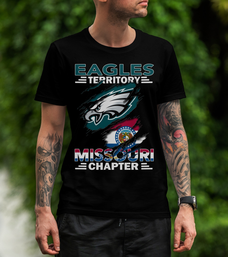 Eagles Territory Missouri Chapter Flag And Eagle Head T-Shirt