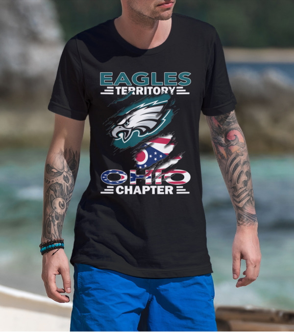 Eagles Territory Ohio Chapter Logo With American Flag Elements T-Shirt
