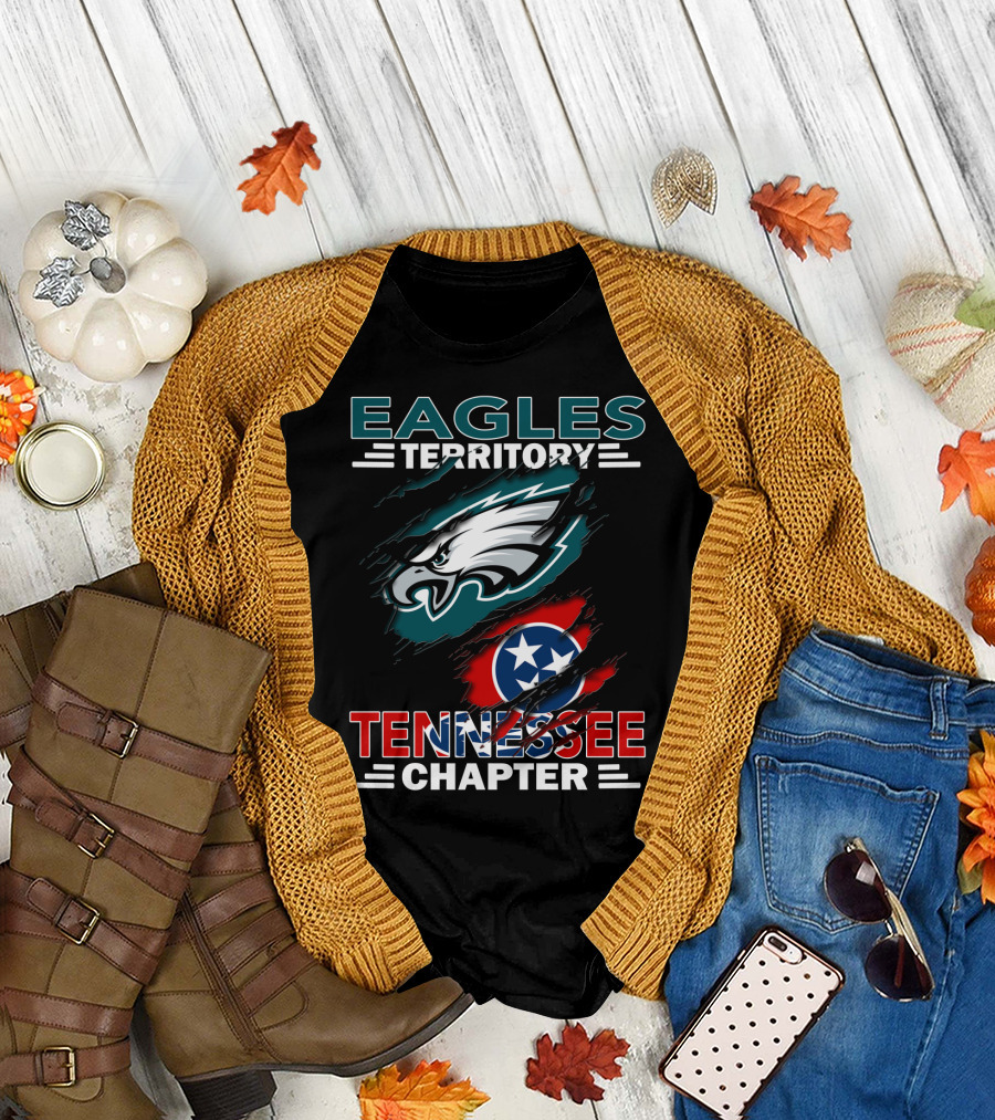 Eagles Territory Tennessee Chapter Philadelphia Eagles Tennessee Flag T-Shirt