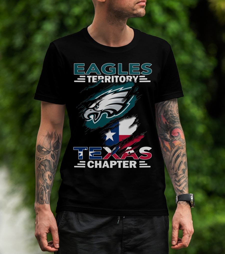 Eagles Territory Texas Chapter NFL Fan Club Texas Flag Integration T-Shirt