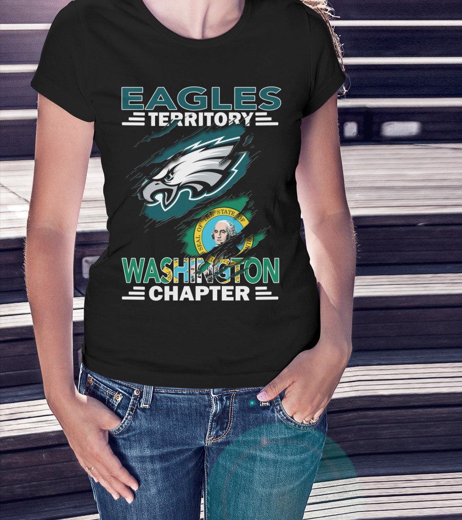 Eagles Territory Washington Chapter State Seal Football T-Shirt