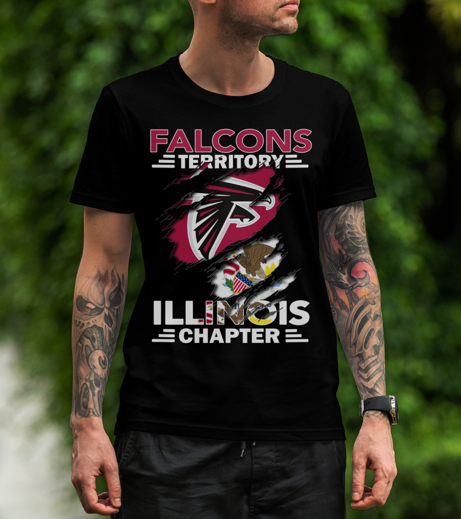 Falcons Territory Illinois Chapter NFL Team Sports Fan Club T-Shirt